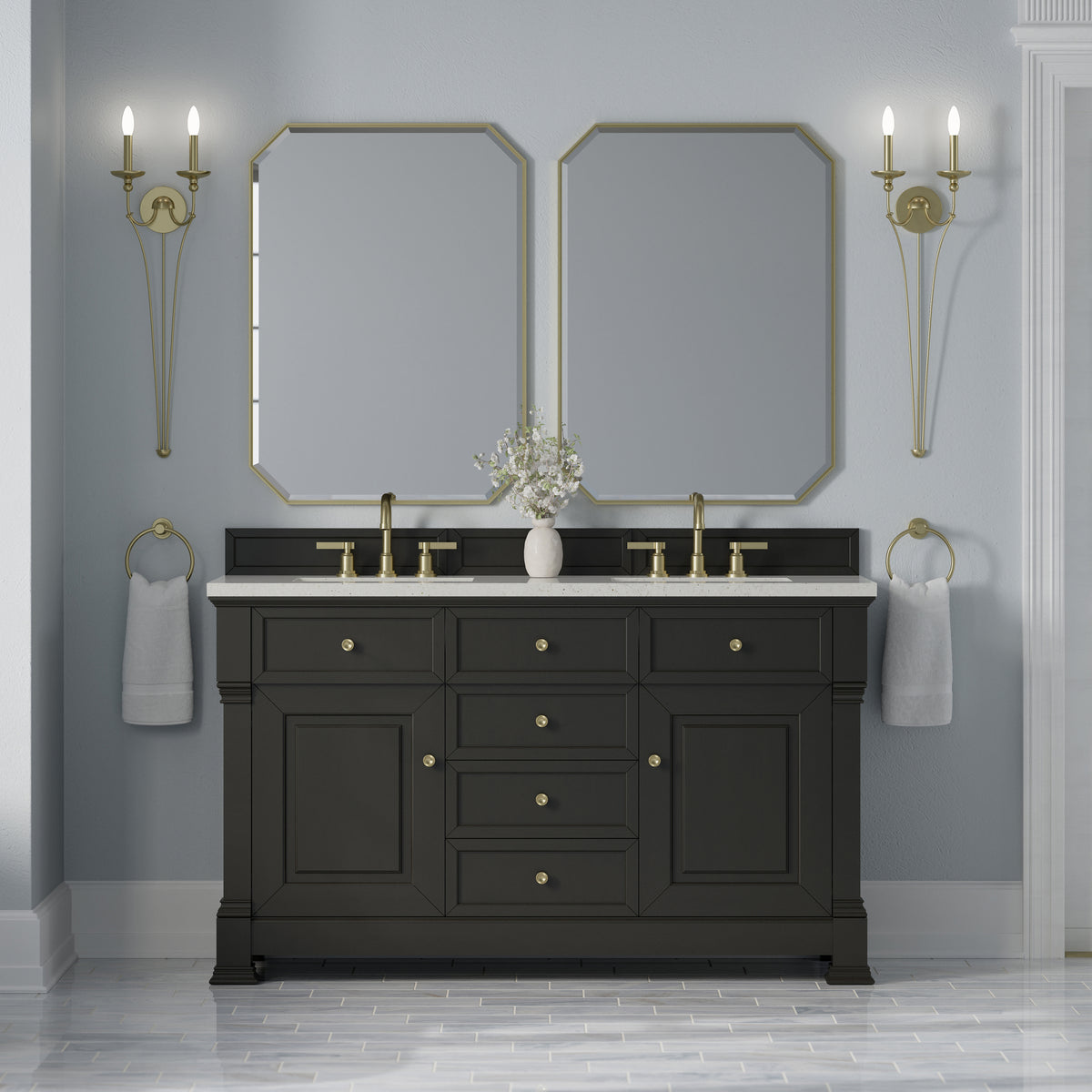 James Martin Brookfield 60" Double Bathroom Vanity, Black Onyx, view 19