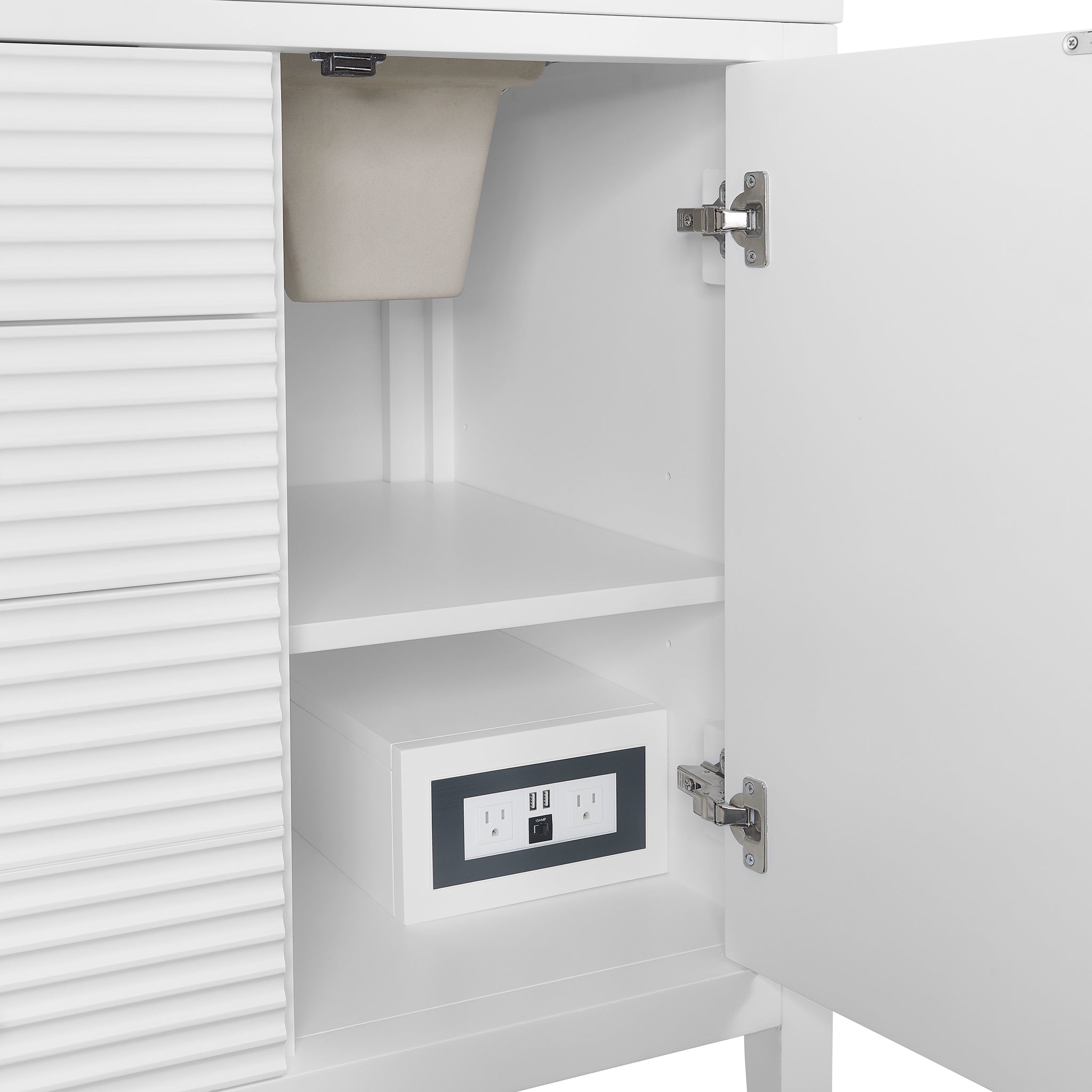 James Martin Myrrin 60" Double Bathroom Vanity, Bright White, view 36