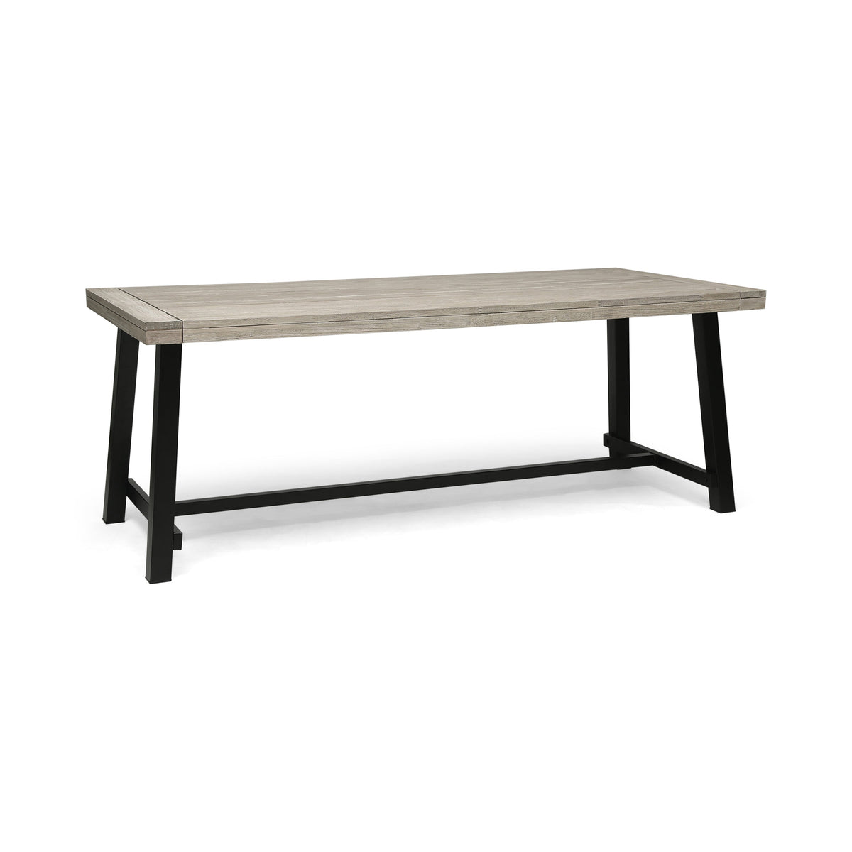 Carlisle 79 Outdoor Dining Table with Acacia Wood - Grey or Dark Brown+White, photo 8 of 10
