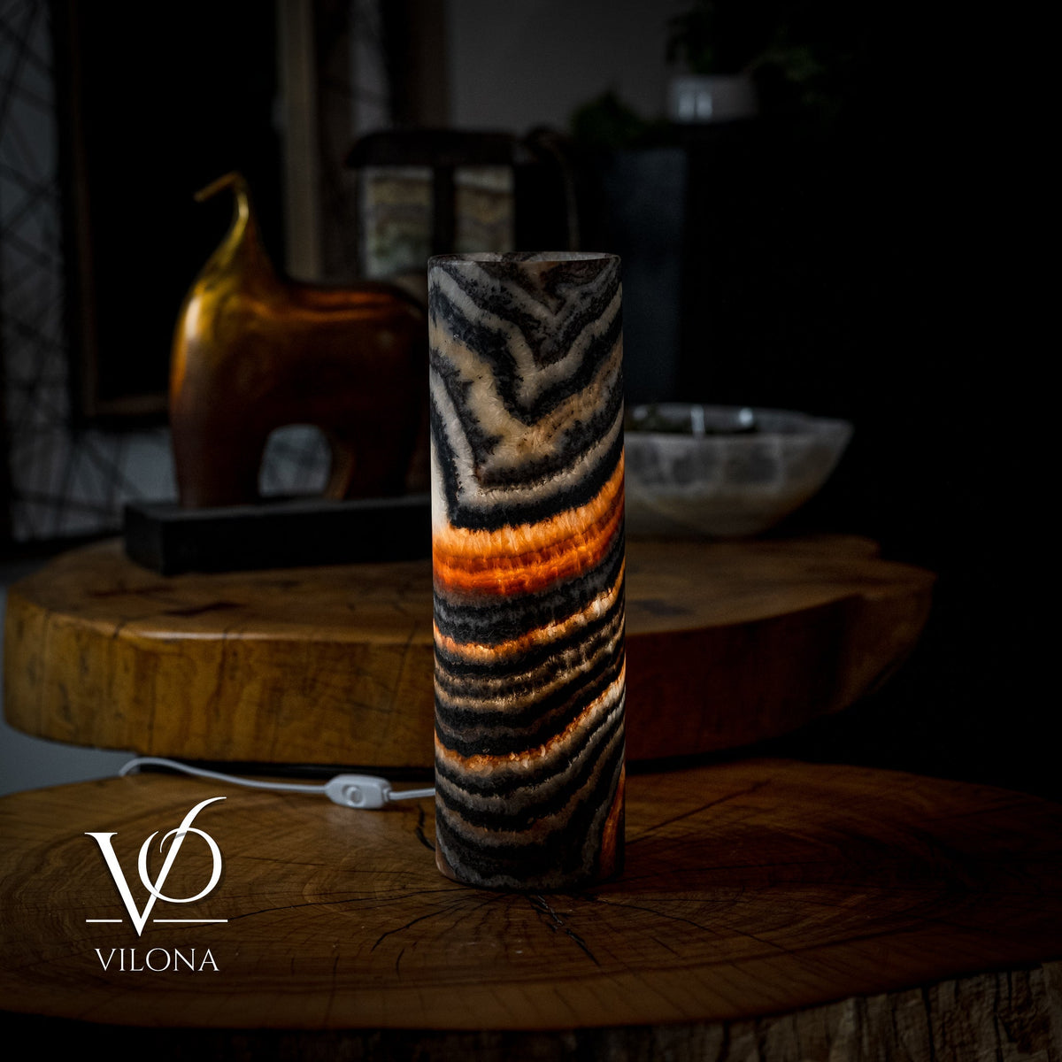 Ultra Exotic Tangerine Crystal (Onyx Table Lamp #34), photo 7 of 12