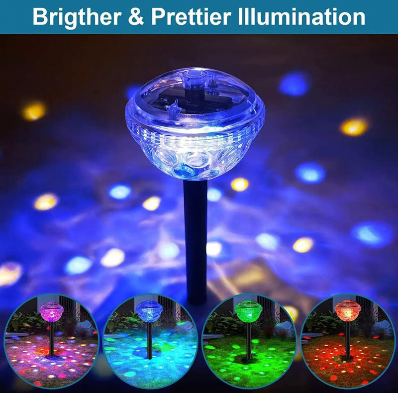 Ultra Luma Solar Pathway LED Lights 8 Color Changing Outdoor Waterproof -4 Pack by Outdoor Solar Outlet