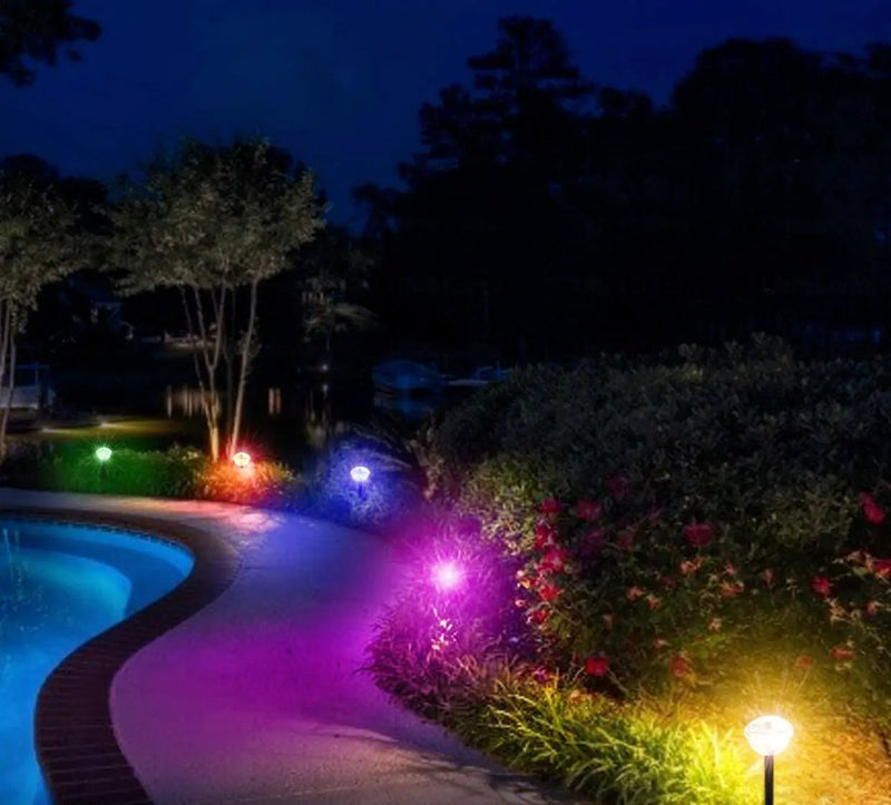 Ultra Luma Solar Pathway LED Lights 8 Color Changing Outdoor Waterproof -4 Pack by Outdoor Solar Outlet