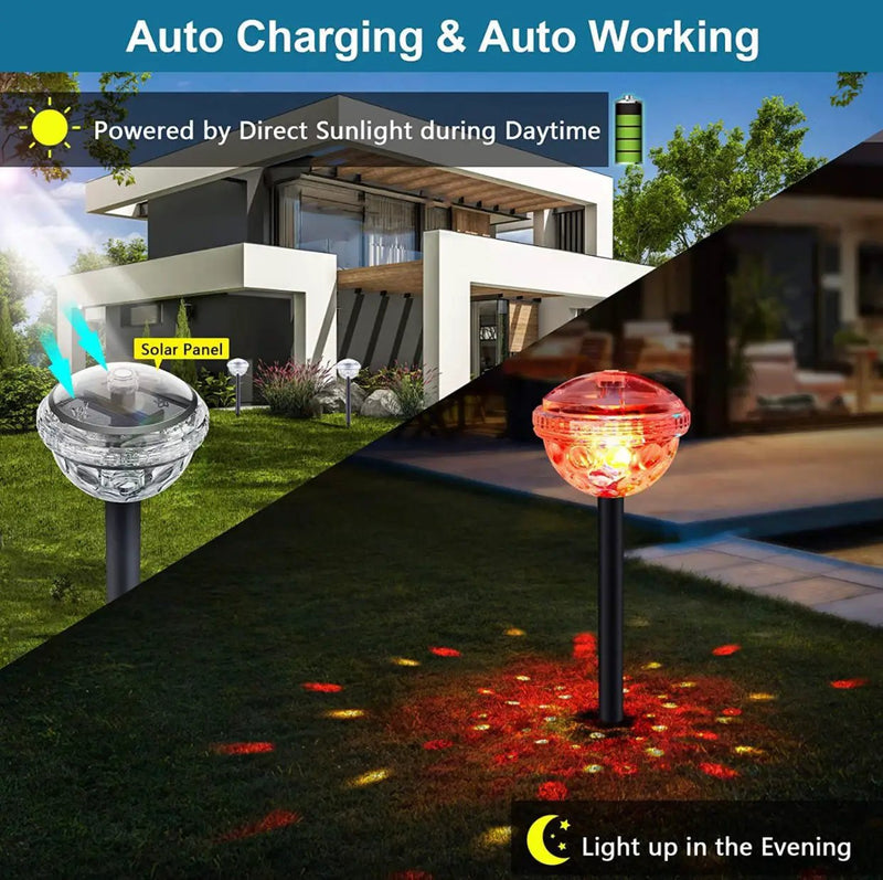 Ultra Luma Solar Pathway LED Lights 8 Color Changing Outdoor Waterproof -4 Pack by Outdoor Solar Outlet