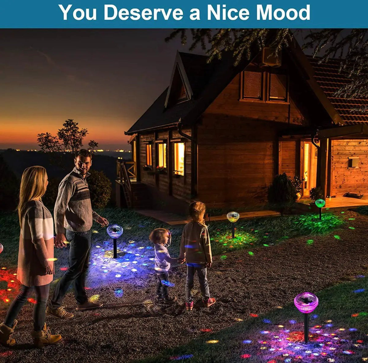 Ultra Luma Solar Pathway LED Lights 8 Color Changing Outdoor Waterproof -4 Pack by Outdoor Solar Outlet