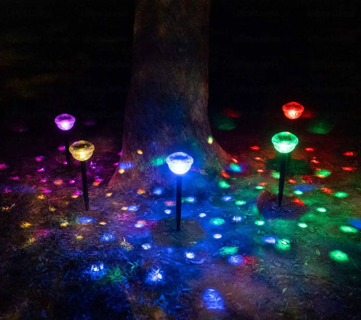 Ultra Luma Solar Pathway LED Lights 8 Color Changing Outdoor Waterproof -4 Pack by Outdoor Solar Outlet