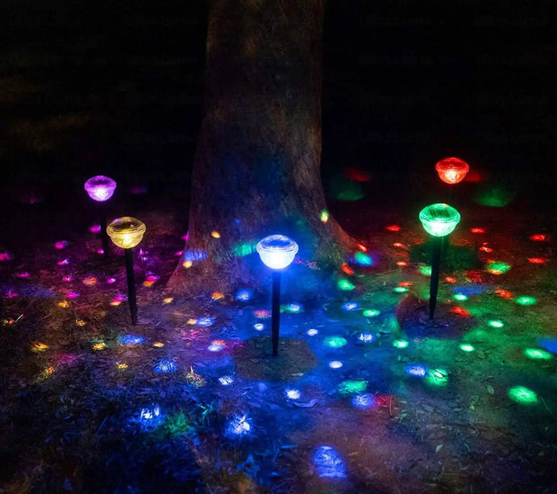 Ultra Luma Solar Pathway LED Lights 8 Color Changing Outdoor Waterproof -4 Pack by Outdoor Solar Outlet