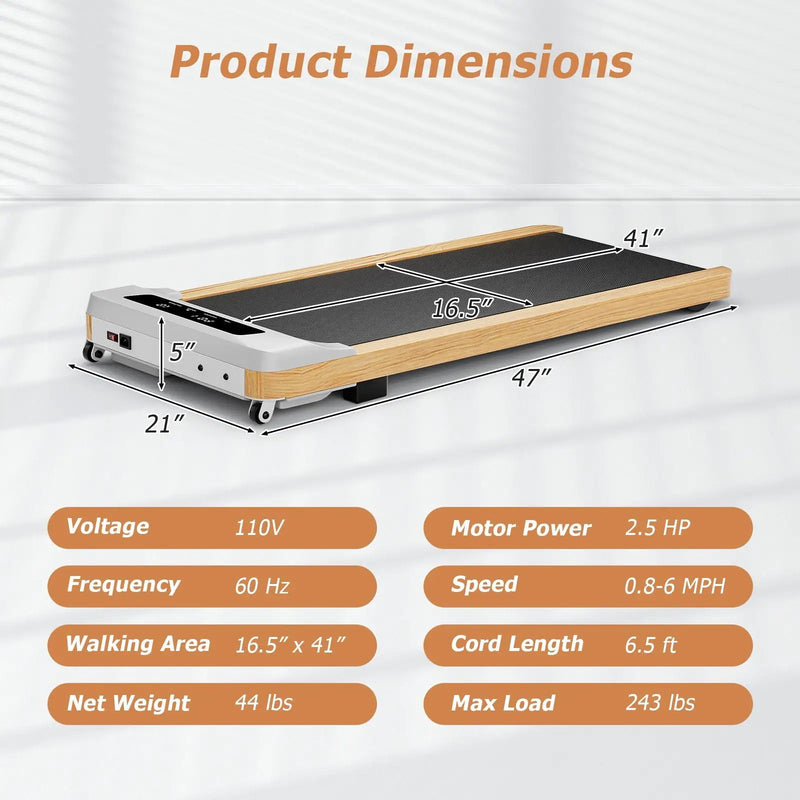 Under Desk Treadmill with Remote Control and LED Display for Home Office by DirectDeals