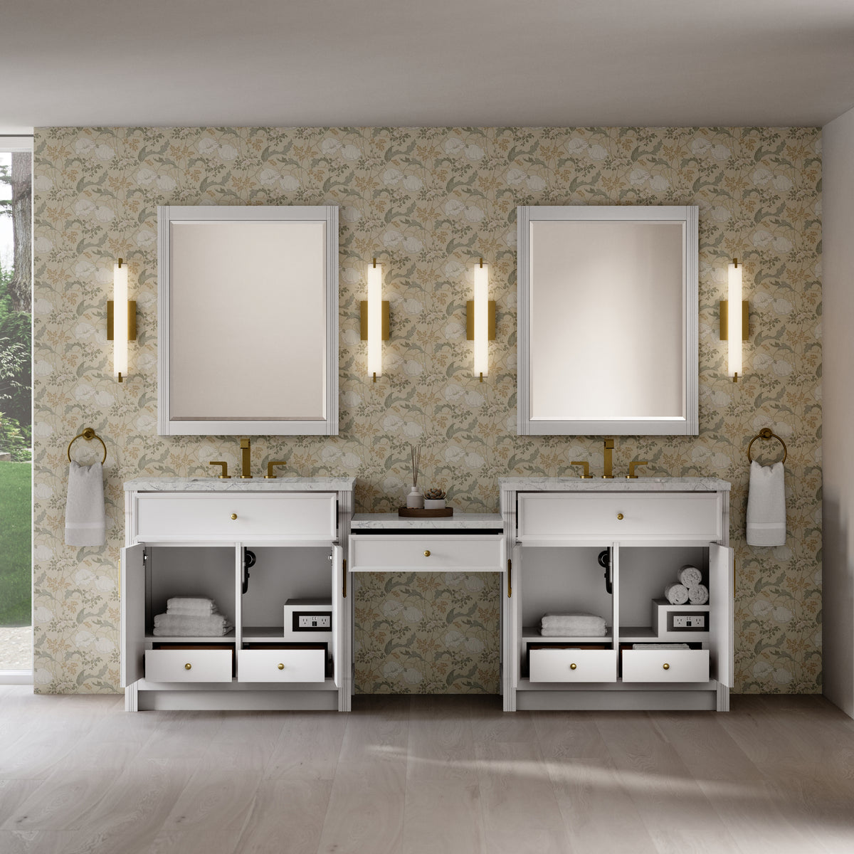 James Martin Bellshire 96" Double Bathroom Vanity, Bright White, view 33