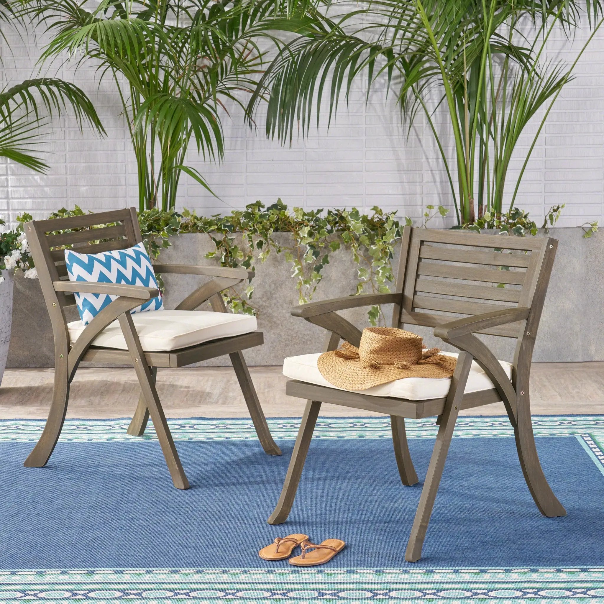 Helen Outdoor Acacia Wood Dining Chair by HouseOfZazla