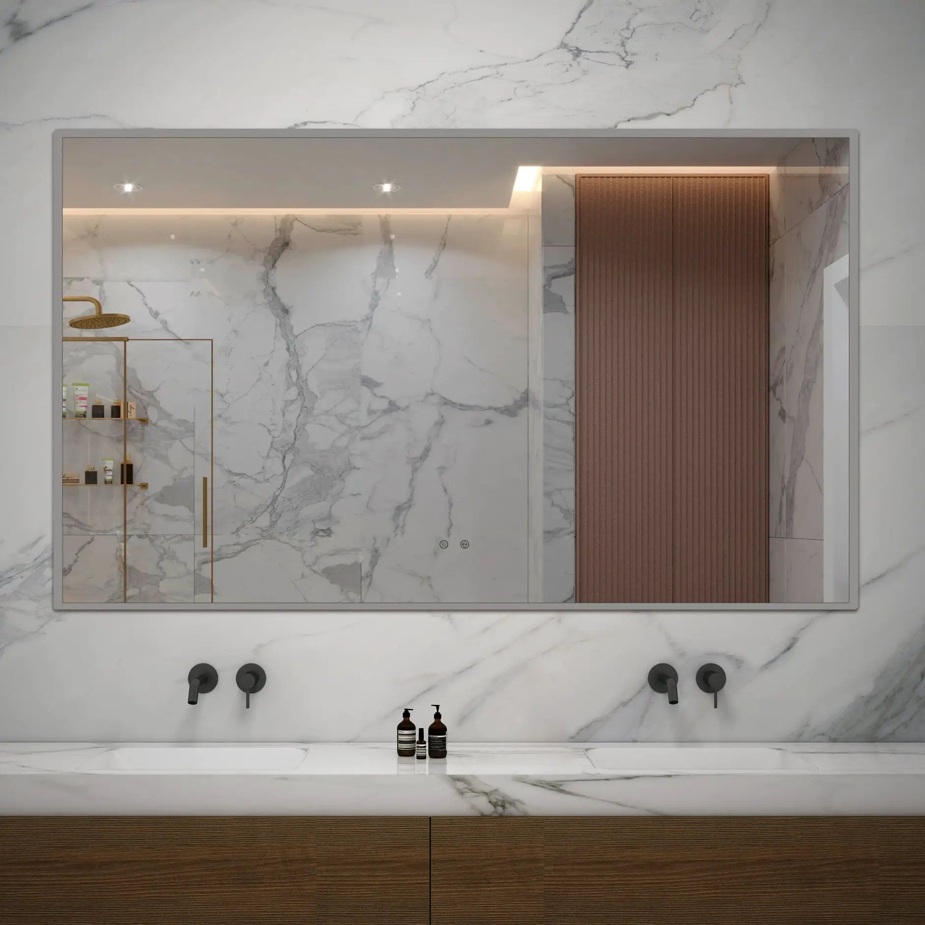Zeek 72"x36" Backlit LED Rectangular Bathroom Wall Mirror For Double Vanity MA7236 by ZEEK