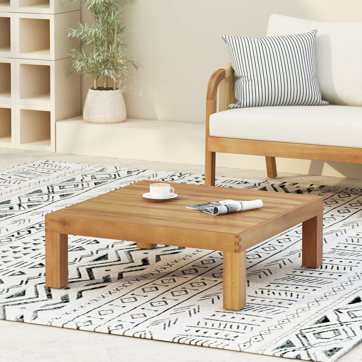 Oana/Brava Coffee Table with Acacia Wood Construction - Teak, photo 3 of 10