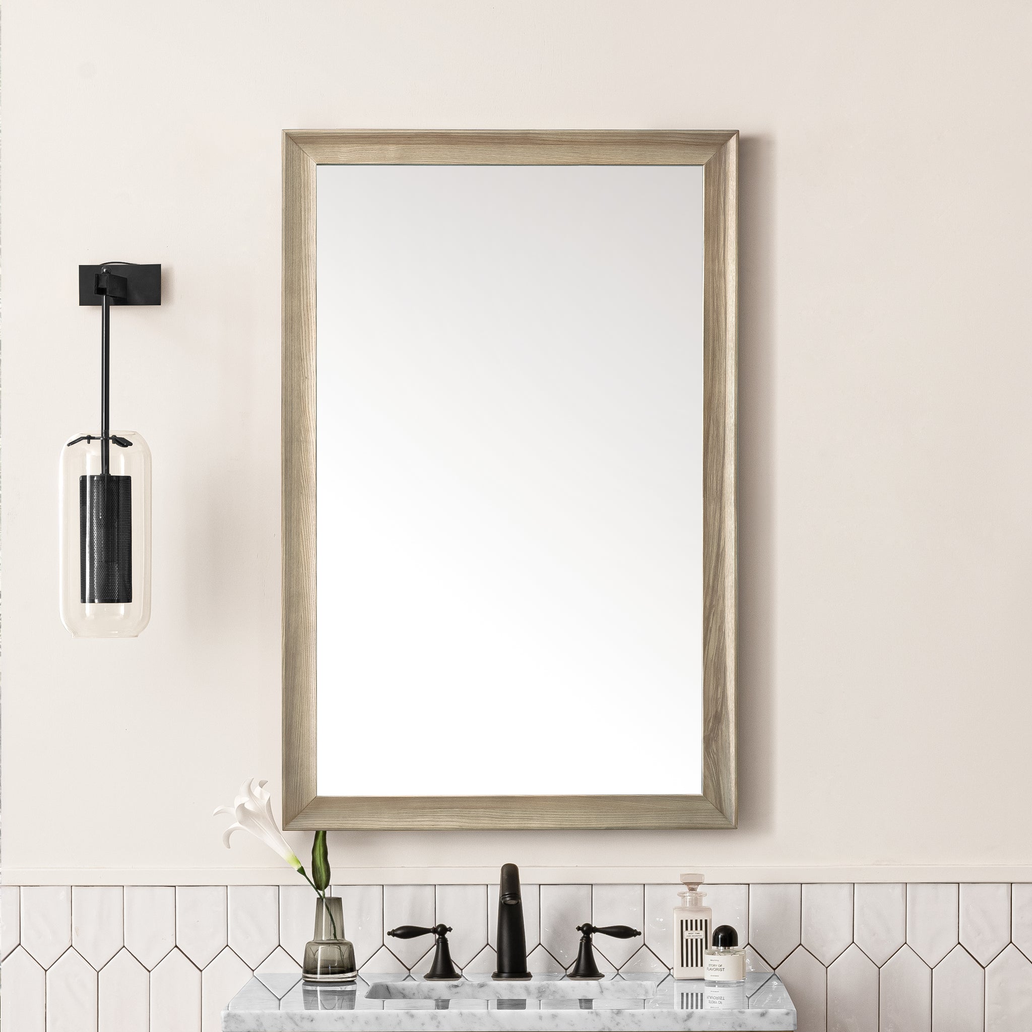 James Martin Glenbrooke 26" Mirror, Whitewashed Oak by James Martin