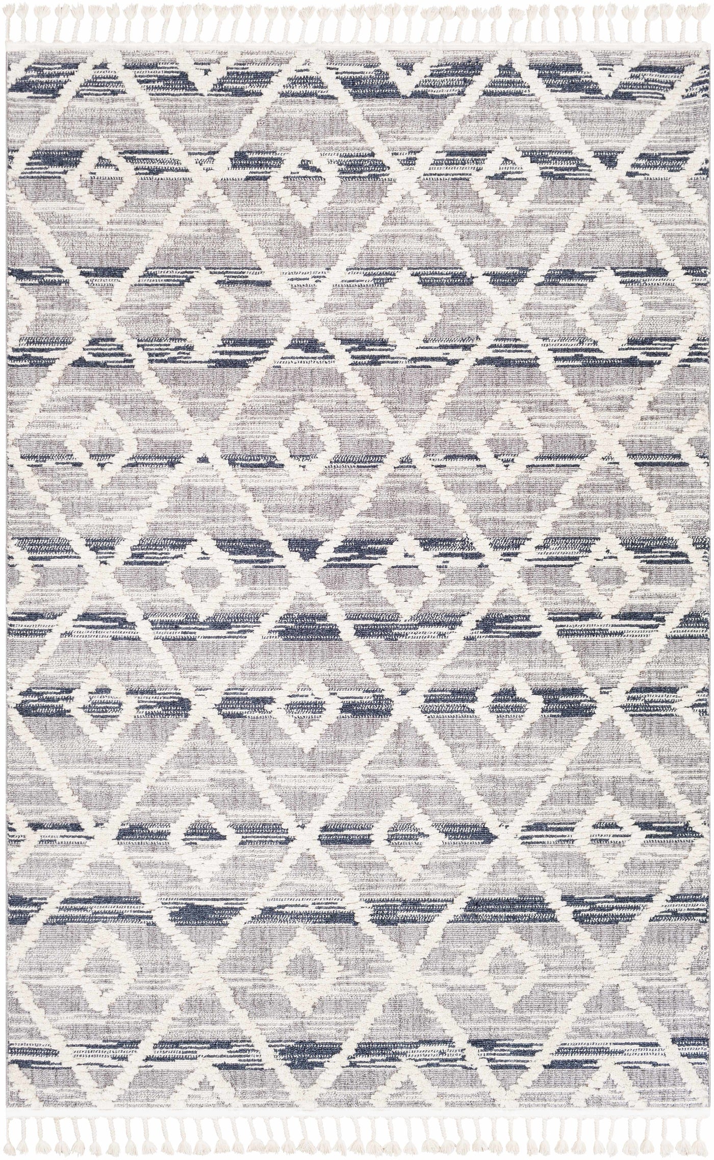 Upham High/Low Pile Rug with Tassels - Clearance by Boutique Rugs