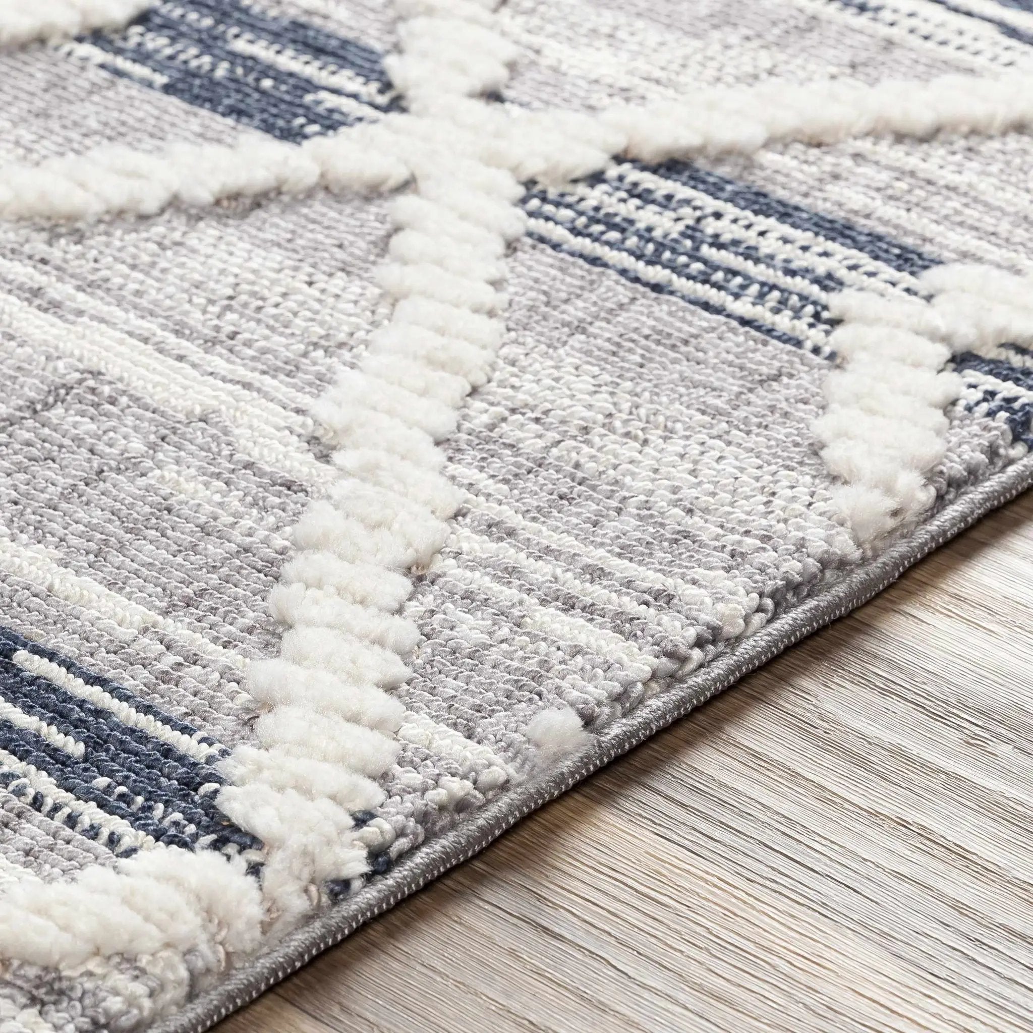 Upham High/Low Pile Rug with Tassels - Clearance by Boutique Rugs