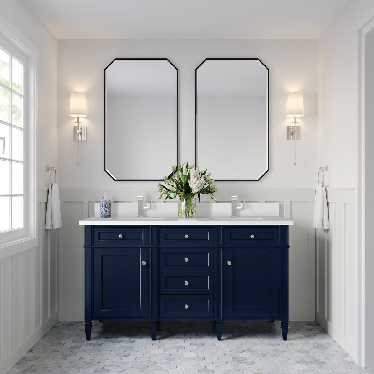 James Martin Brittany 60" Double Bathroom Vanity, Victory Blue, view 22