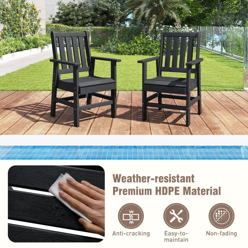 7 Pieces Patio Dining Set Outdoor HDPE Weather Resistant Table and Chairs Set by DirectDeals