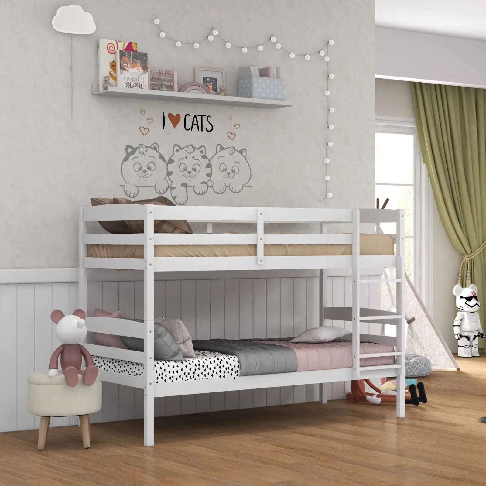 Kid's Room Bundle: Bed Frame + Kids Table and Chairs Set + Toddler Truck Storage Organizer + Kids Vanity Dressing Table by DirectDeals