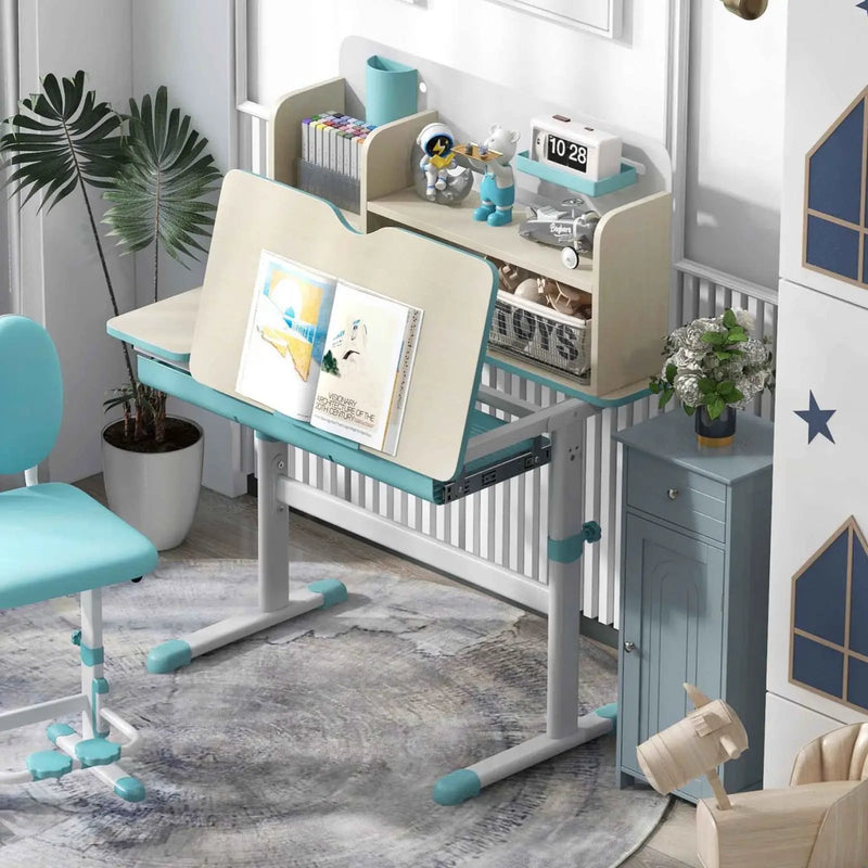 Kid's Room Bundle: Kids Study Desk and Wooden Cabinet by DirectDeals