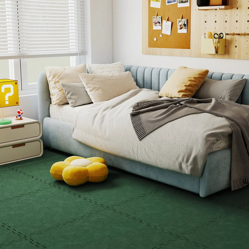25 Pack-100 Sq.Ft. Foam Floor Tiles Interlocking Carpet Tiles with Edge Borders by DirectDeals