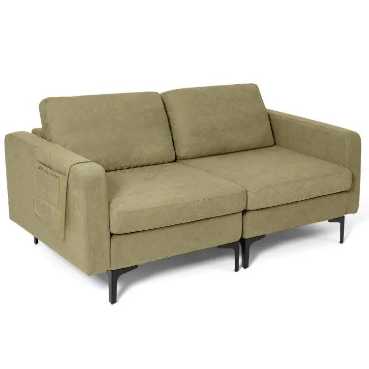 Modern Living Room Furniture Set: TV Stand + Sofa + Coffee Table + Side Table by DirectDeals