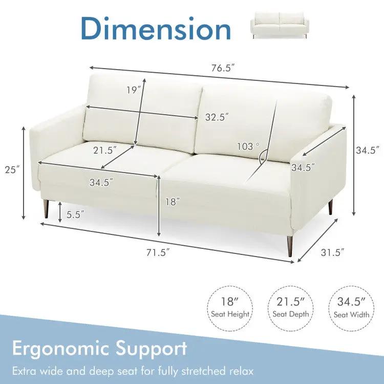 Modern Living Room Set: Loveseat Armchair Side Table & Coffee Table by DirectDeals