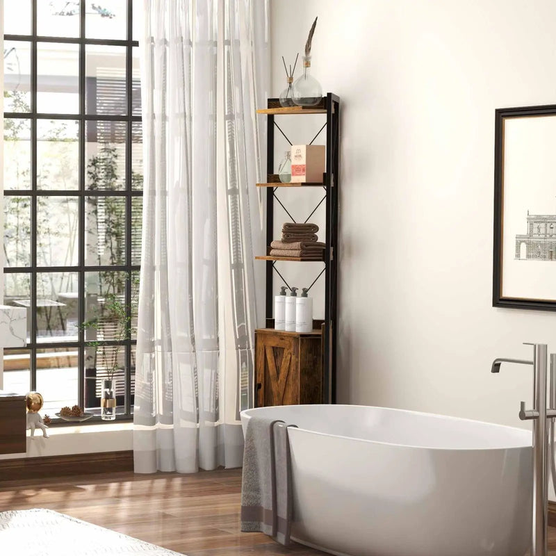 2-Piece Bathroom Storage Bundle: Over-the-Toilet Cabinet + Tall Corner Shelf by DirectDeals