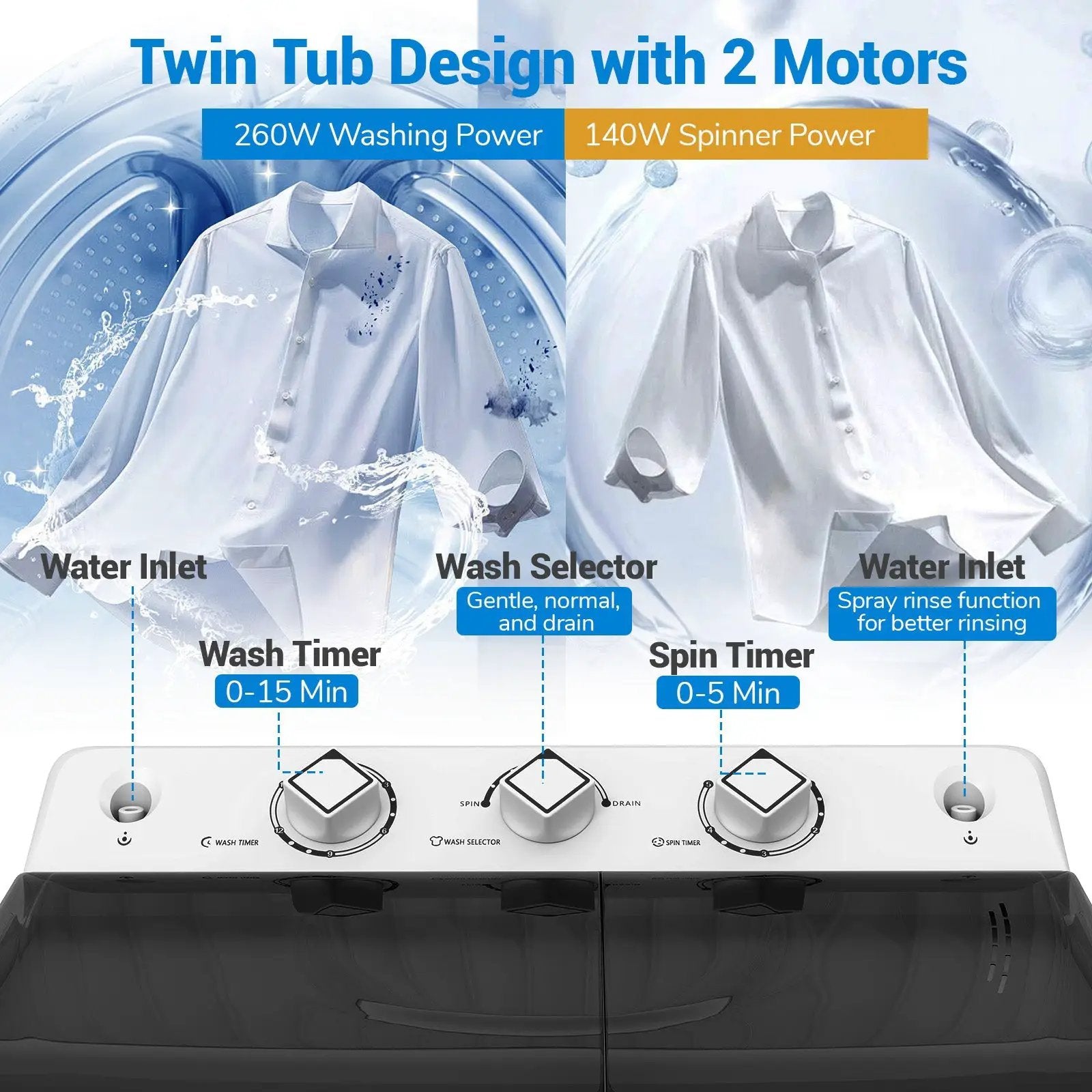 Portable Washing Machine for Dorms and Apartment by DirectDeals