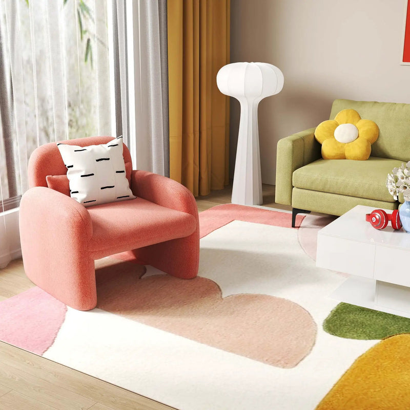 Living Room Deluxe Furniture Set-Accent Chair+Modular L-Shaped Sectional Sofa+LED Coffee Table by DirectDeals