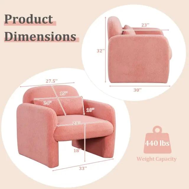 Living Room Deluxe Furniture Set-Accent Chair+Modular L-Shaped Sectional Sofa+LED Coffee Table by DirectDeals
