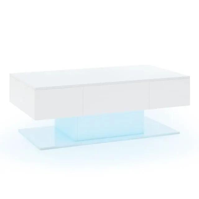 Living Room Deluxe Furniture Set-Accent Chair+Modular L-Shaped Sectional Sofa+LED Coffee Table by DirectDeals