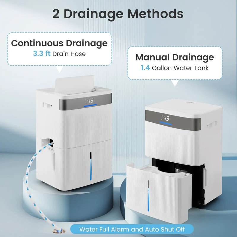 96 Pints Dehumidifier with 24H Timer and 3-Color Indicator-White by DirectDeals