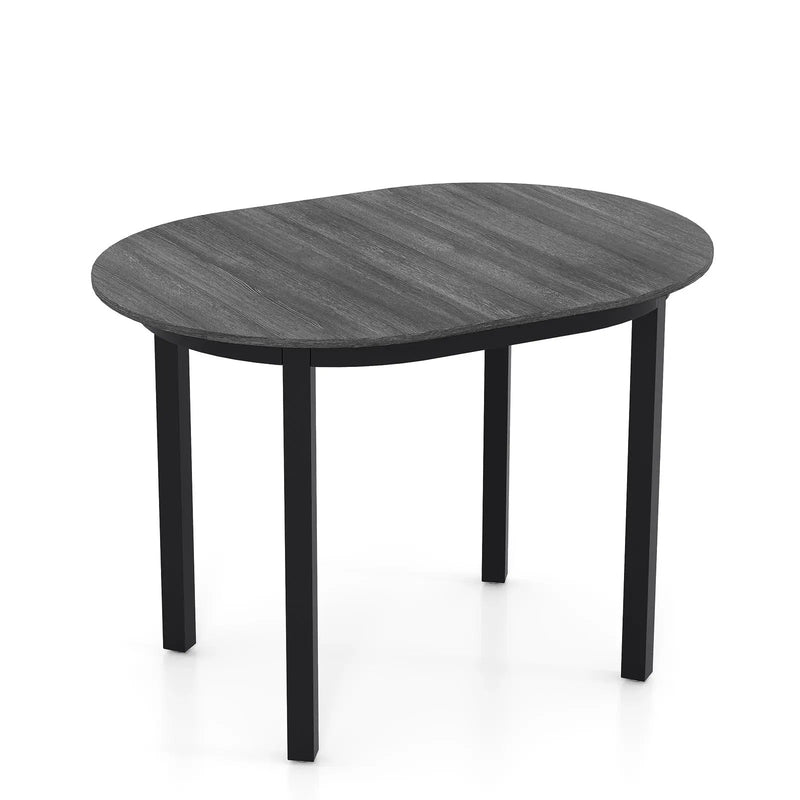 43 Inch Wooden Dining Table with Rubber Wood Legs for 2-4 People-Black by DirectDeals