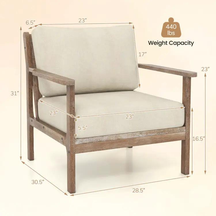 Modern Accent Chair & Tempered Glass Oval Side Coffee Table Set by DirectDeals