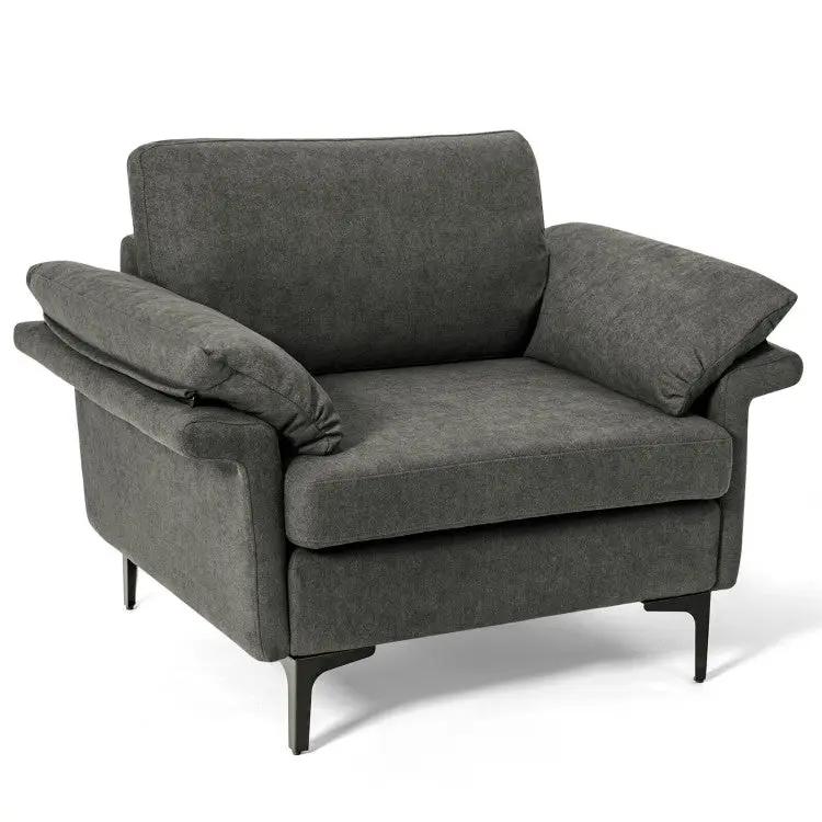 Modern Fabric Sofa and Accent Chair with 2 Side Table for Living Room by DirectDeals