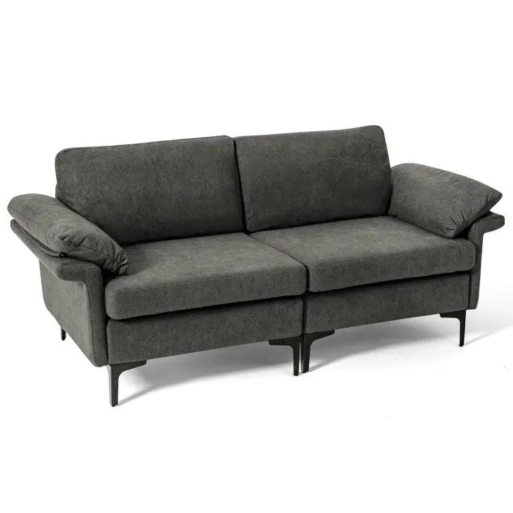 Modern Fabric Sofa and Accent Chair with 2 Side Table for Living Room by DirectDeals