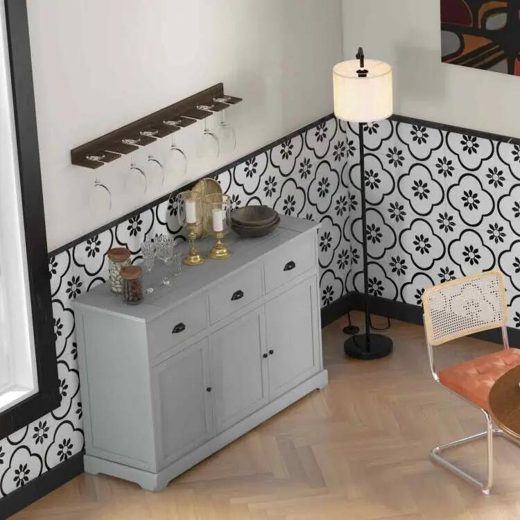 Standing Floor Lamp and Sideboard Buffet Storage for Dining Room by DirectDeals