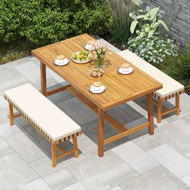 3-Piece Patio Dining Set for 4 People Farmhouse Furniture by DirectDeals