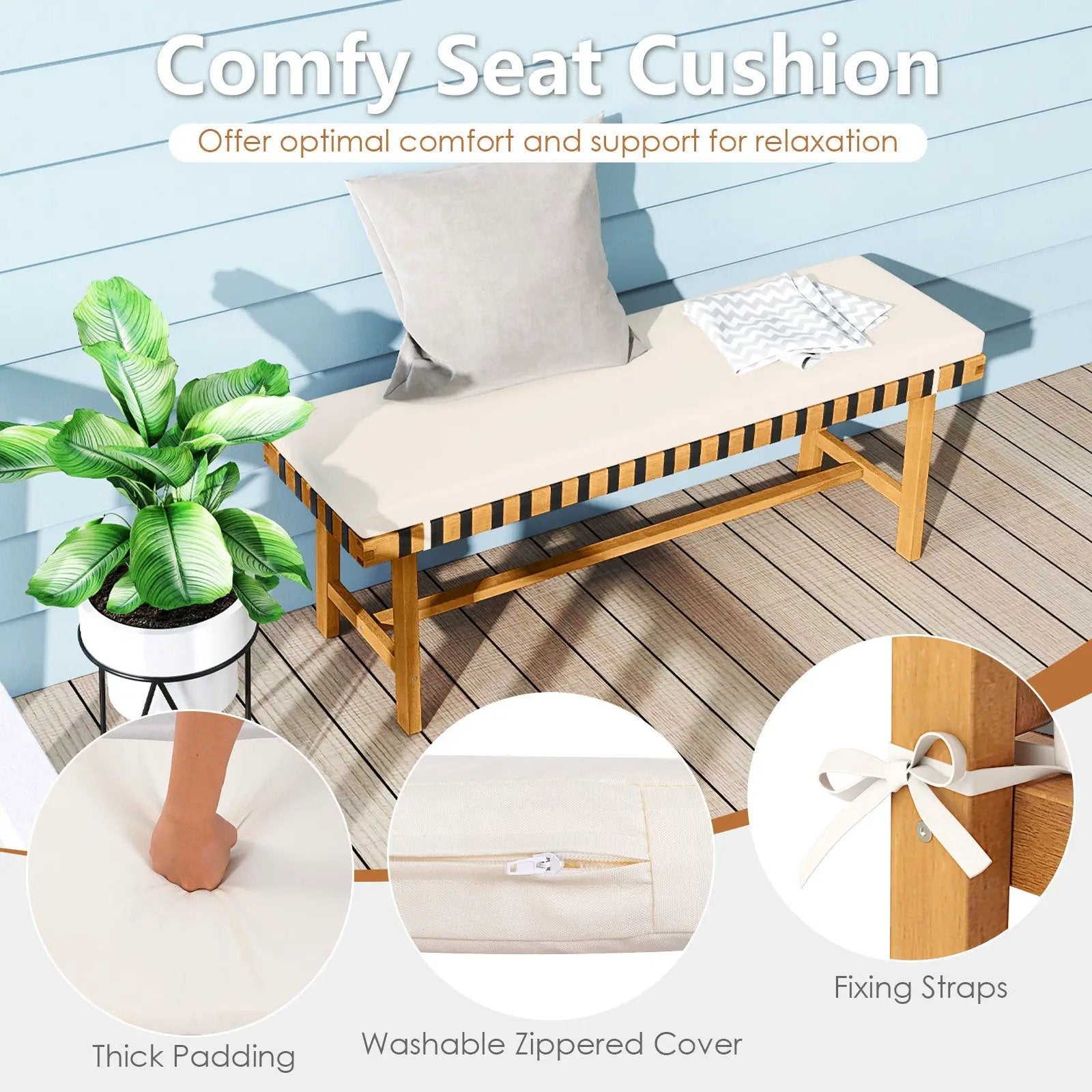 3-Piece Patio Dining Set for 4 People Farmhouse Furniture by DirectDeals