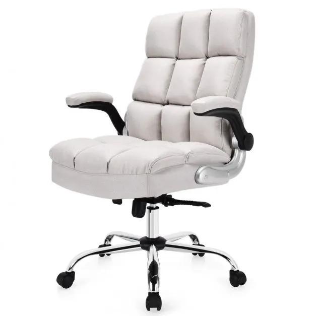 Compact Standing Desk and Executive Chair Set with Memory Heights by DirectDeals