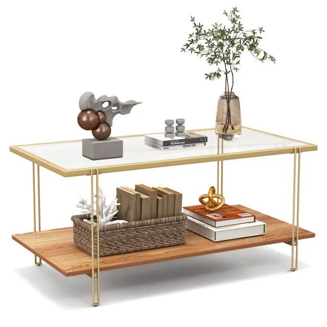 4-Piece Home Furniture Set with 2 Swivel Bar Stools Kitchen Sideboard Sectional Sofa & Glass Coffee Table by DirectDeals