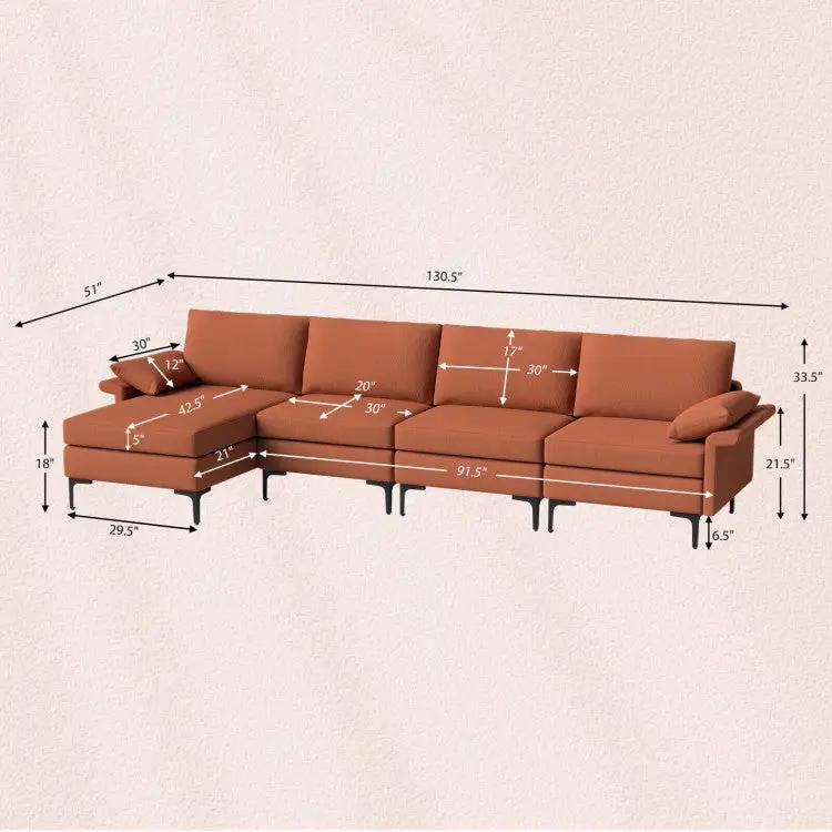 Accent Chair + Side Table + L-Shaped Sectional Sofa /3-Piece Modern Living Room Furniture Set/ by DirectDeals
