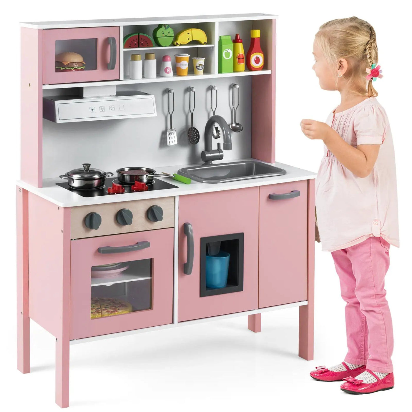 Wooden Pretend Play Kitchen Set for Toddlers by DirectDeals