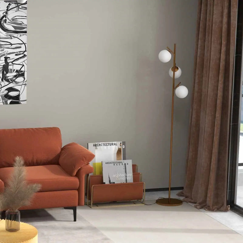 Living Room Set: Floor Lamp + Accent Chair + 3-Seat Sofa by DirectDeals