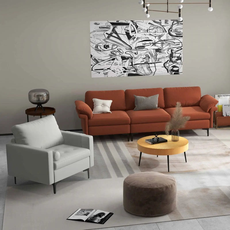 Living Room Set: Floor Lamp + Accent Chair + 3-Seat Sofa by DirectDeals