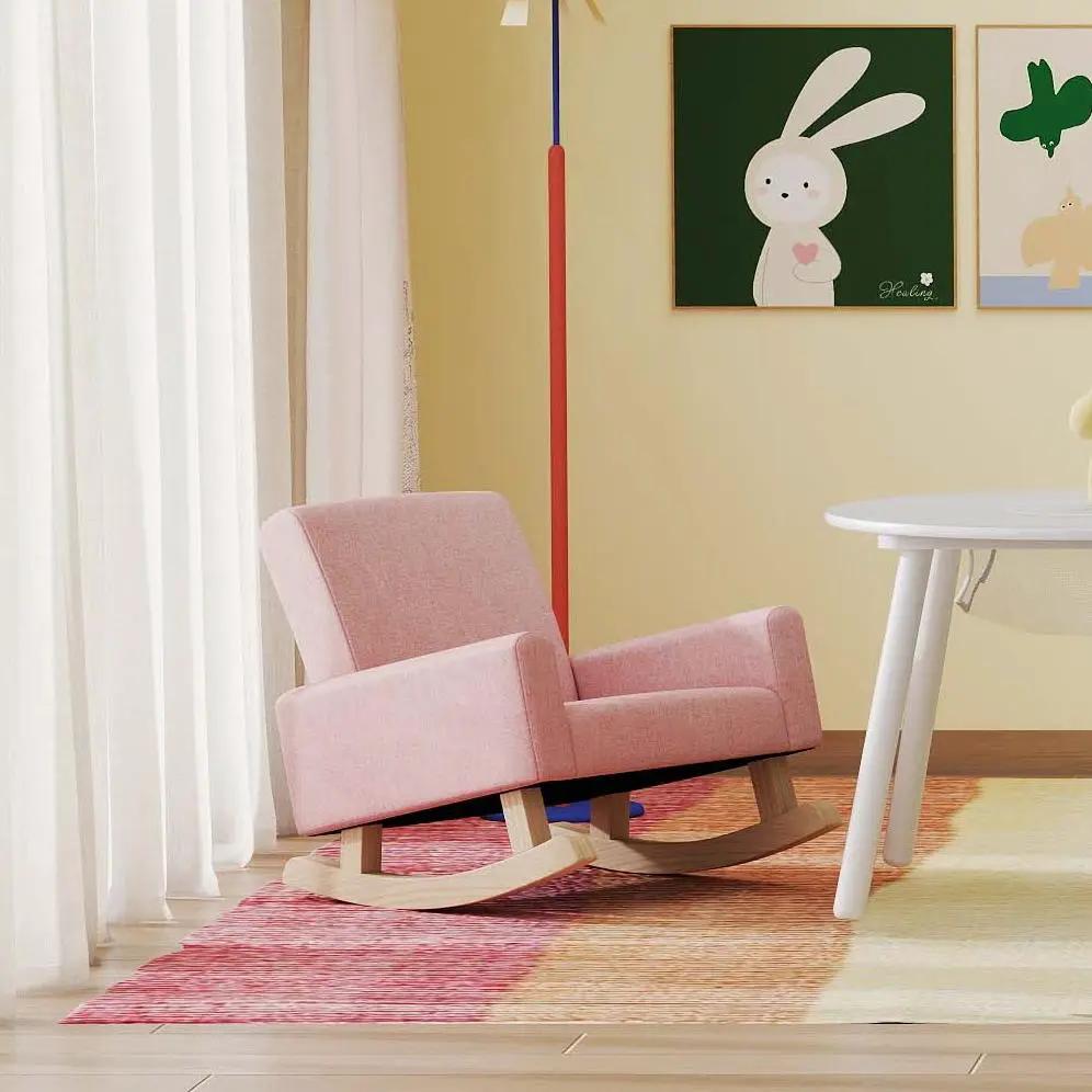 Children’s Room Furniture Bundle: Twin Pink Bed Blue & Pink Rocking Chairs Storage End Table by DirectDeals