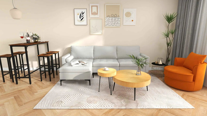 8-Piece Complete Industrial and Modern Living and Dining Room Set by DirectDeals