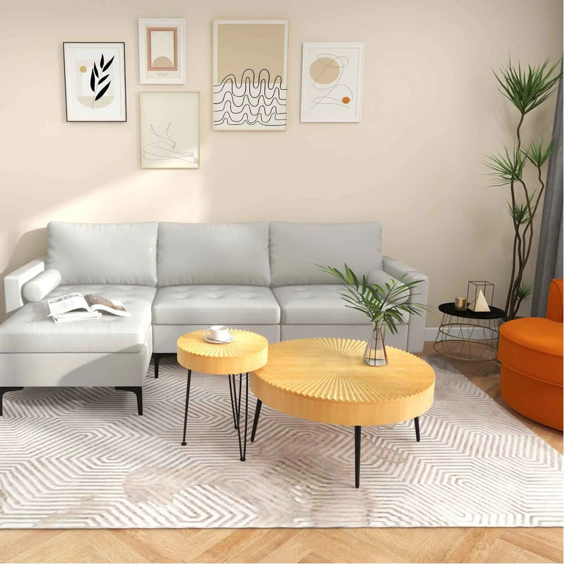 8-Piece Complete Industrial and Modern Living and Dining Room Set by DirectDeals