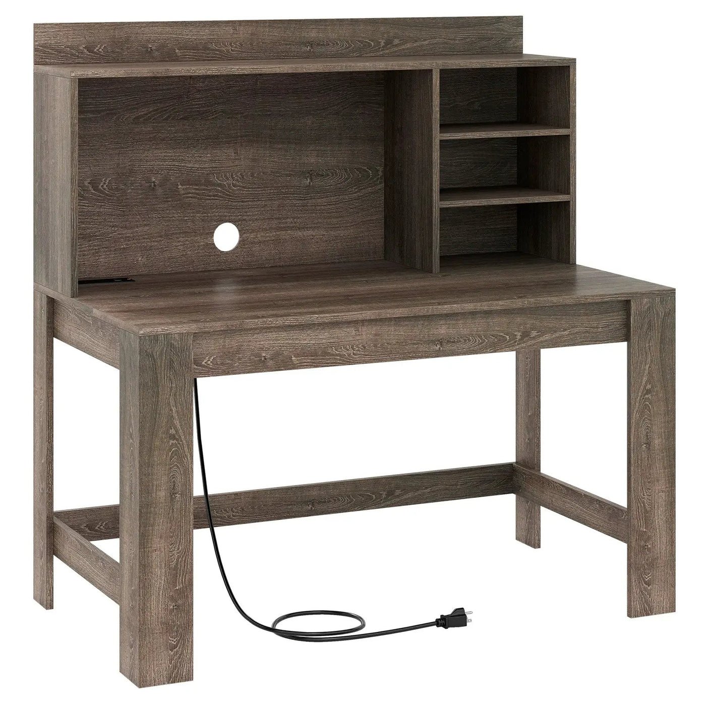Modern Computer Desk with Hutch and Storage Shelves by DirectDeals