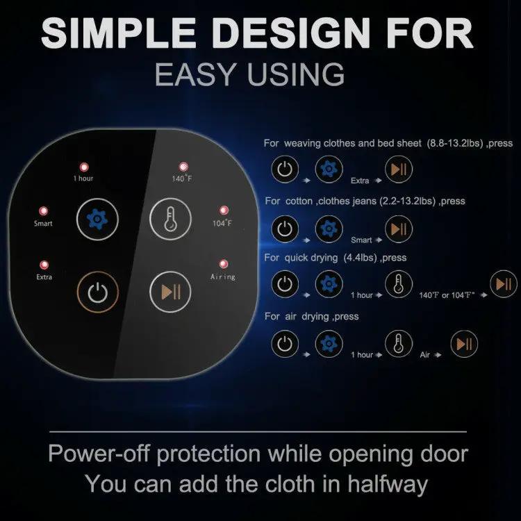 Multi Functional 1700W Tumble Dryer with Multiple Clothing Care Programs by DirectDeals