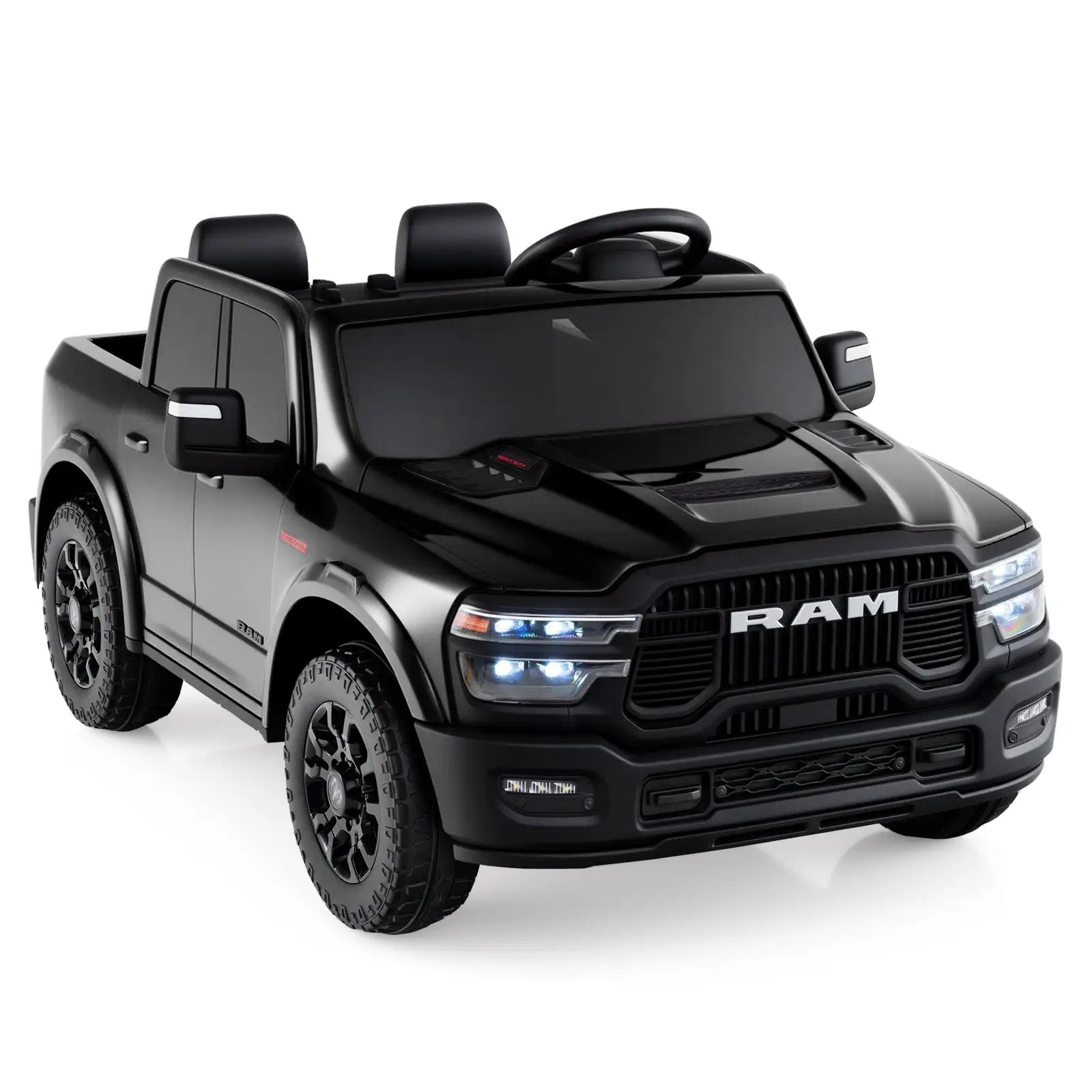 2 Seater 24V Ride on Toy for Big Kids Licensed Ram Truck with Remote and Music by DirectDeals